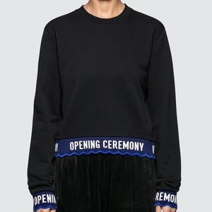 Opening Ceremony Black Scallop Logo Sweatshirt